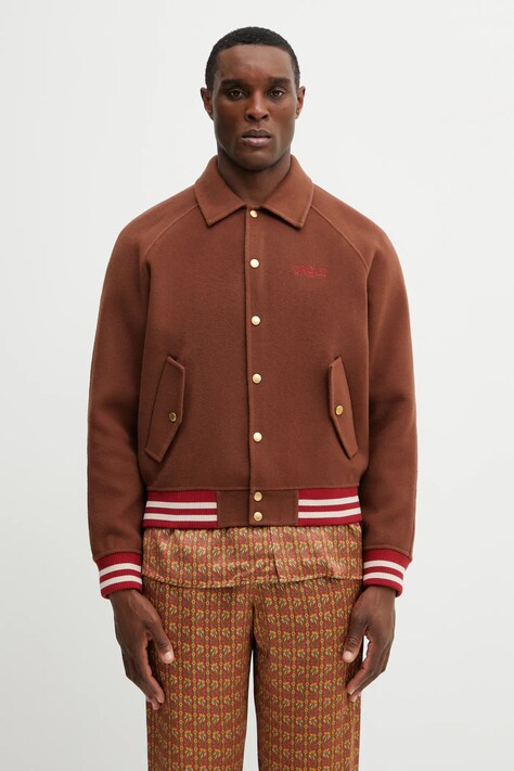 Drôle de Monsieur kurtka bomber z dodatkiem wełny Bomber Drôle kolor brązowy J.JT262.WO031.CHO