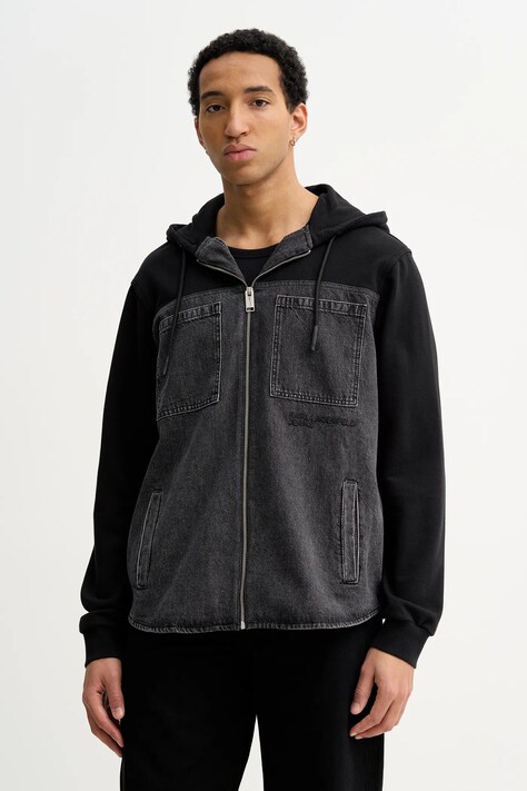 Karl Lagerfeld Jeans kurtka kolor czarny przejściowa B1M14044