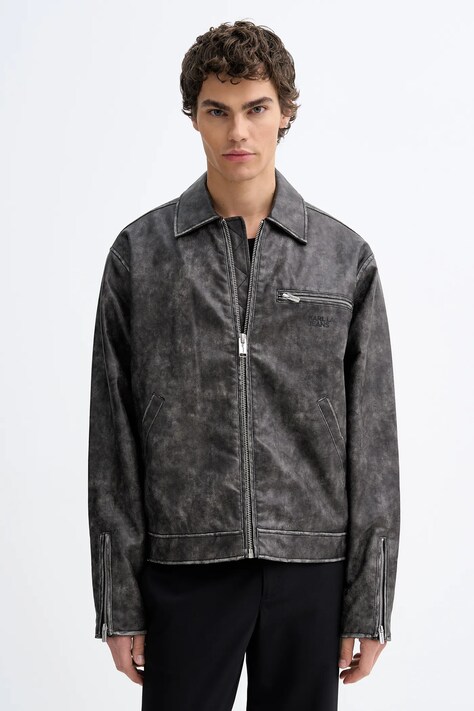 Karl Lagerfeld Jeans kurtka kolor szary przejściowa oversize B1M15022