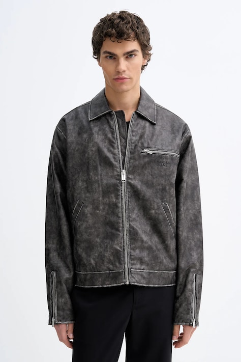 Karl Lagerfeld Jeans kurtka kolor szary przejściowa oversize B1M15022