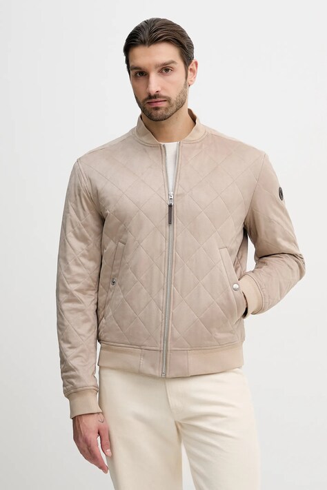 Joop! kurtka bomber kolor beżowy przejściowa 30101422