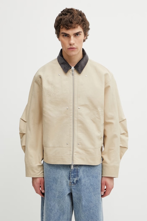 adidas Originals jachetă din bumbac pentru bărbați bej KD0584