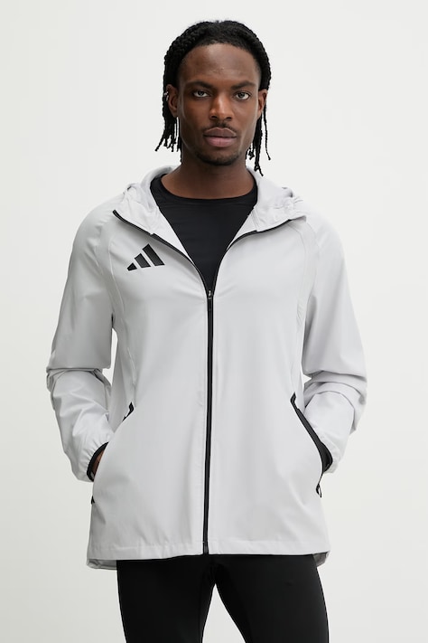 adidas Performance kurtka treningowa kolor szary przejściowa oversize KD3336