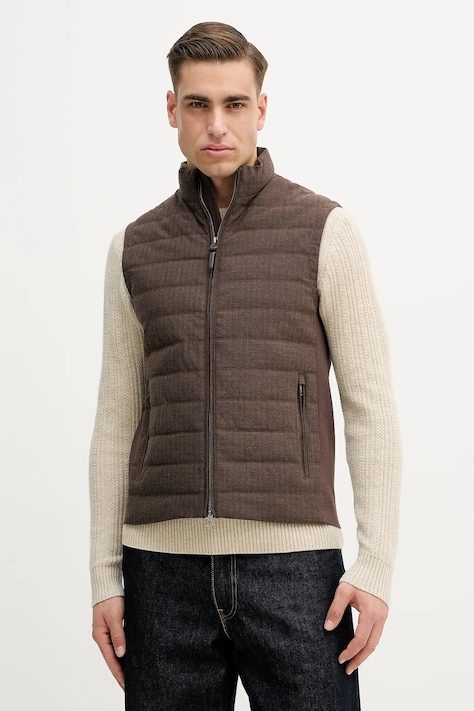 Hackett London bezrękawnik kolor brązowy przejściowy HM4000100