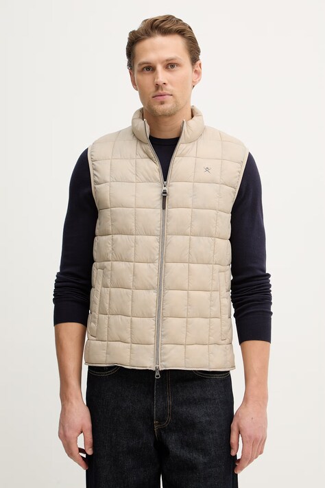 Hackett London bezrękawnik kolor beżowy przejściowy HM4000089