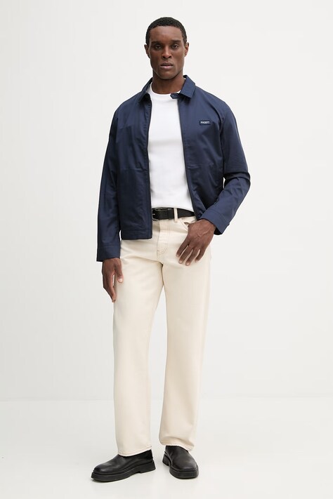 Hackett London kurtka bawełniana kolor granatowy przejściowa HM4000153