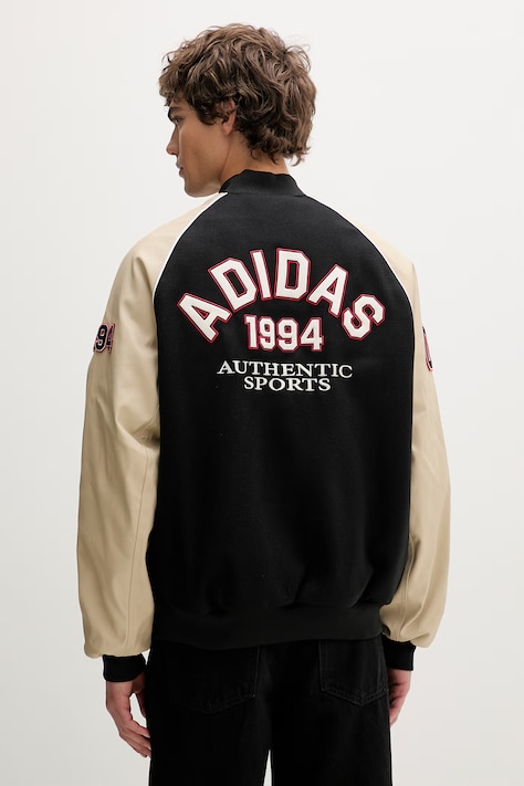 adidas Originals kurtka bomber z domieszką wełny kolor czarny przejściowa KE2243