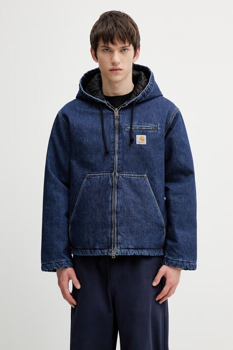 Дънково яке Carhartt WIP Cleveland Jacket в синьо преходен модел I036258.106