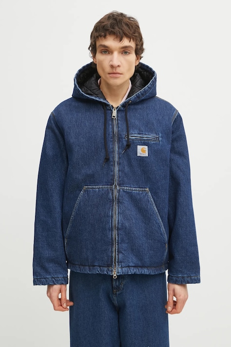 Дънково яке Carhartt WIP Cleveland Jacket в синьо преходен модел I036258.106