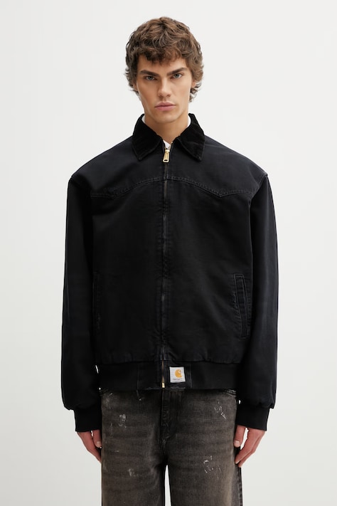 Carhartt WIP OG Santa Fe Jacket krótka kurtka bawełniana męska czarna I036240.00EB7