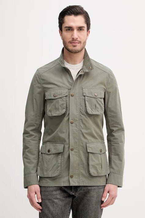 Barbour kurtka bawełniana Corbridge kolor zielony przejściowa MCA0979