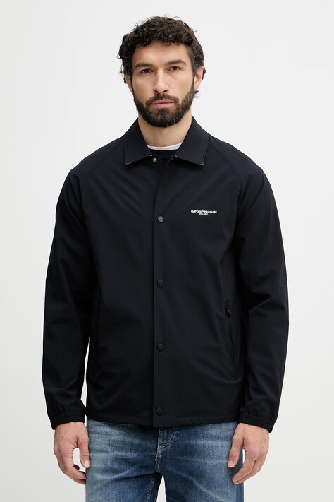 Emporio Armani kurtka przejściowa męska z wiskozą granatowa EM004691 AF21368