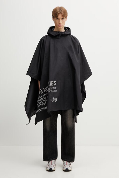 Alpha Industries Packable Rain Cape kurtka przeciwdeszczowa męska czarna 266117