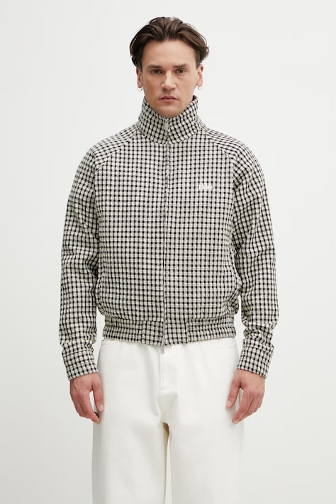 RHUDE Gingham Hamptons kurtka przejściowa męska z wełną beżowa RHSS26JA01195