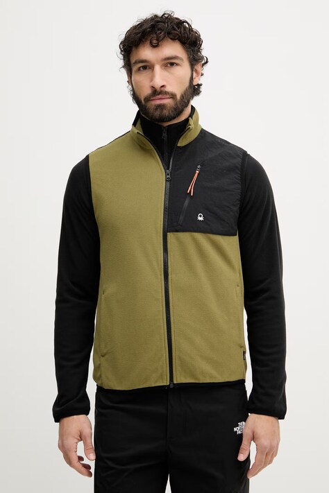 United Colors of Benetton αμάνικο ανδρικό φλις πράσινο 3I4AU500Y