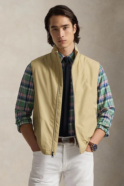 Polo Ralph Lauren bezrękawnik kolor brązowy przejściowy 710961832