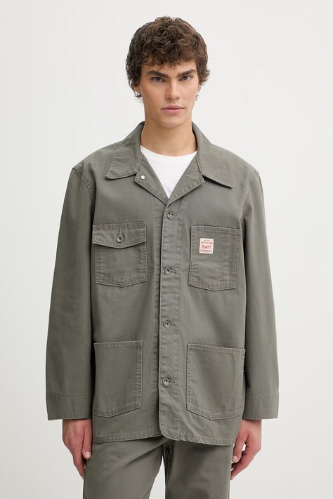 Levi's kurtka bawełniana UPDATED TO BROADWAY x WORKWEAR kolor zielony przejściowa 003B0-0004