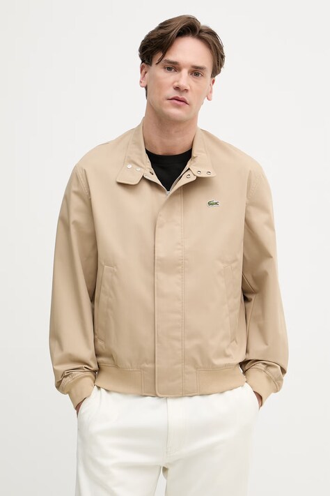 Lacoste kurtka kolor beżowy przejściowa BH1349