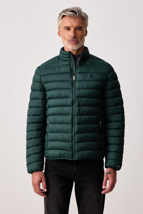U.S. Polo Assn. Kurtka męska LIGHTWEIGHT BOUND QUILTED zielona MUP3905