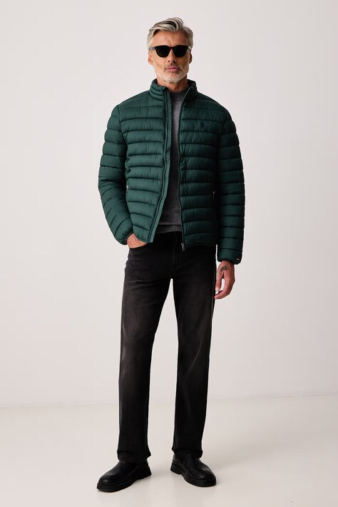 U.S. Polo Assn. Kurtka męska LIGHTWEIGHT BOUND QUILTED zielona MUP3905