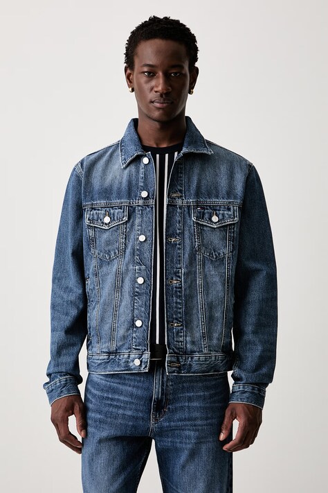 Tommy Jeans prehodna jakna moška denim modra DM0DM23003