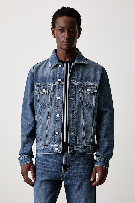 Tommy Jeans prijelazna jakna muška traper plava DM0DM23003
