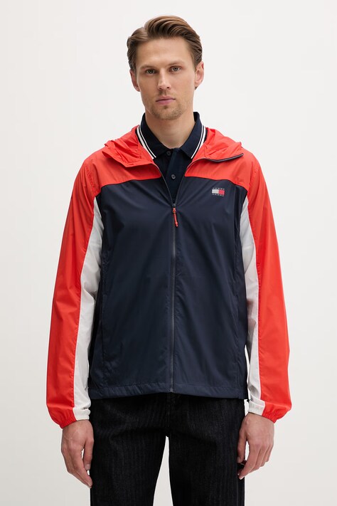 Tommy Jeans prechodná bunda pánska tmavomodrá DM0DM23112