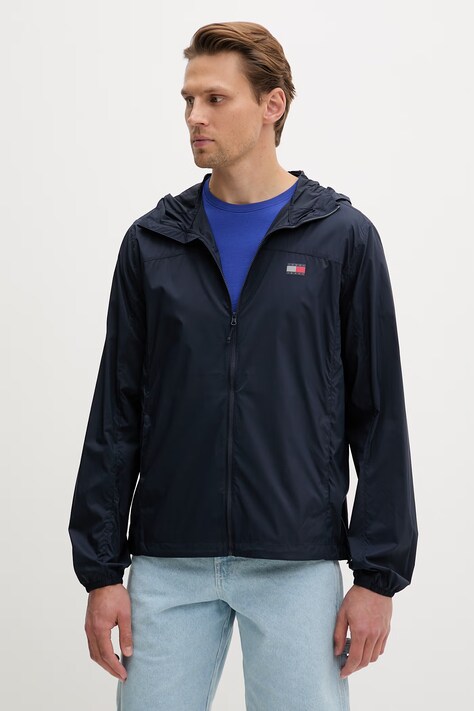 Tommy Jeans prechodná bunda pánska tmavomodrá DM0DM23112