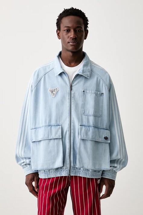 adidas Originals kurtka jeansowa męska bawełniana niebieska KX4824