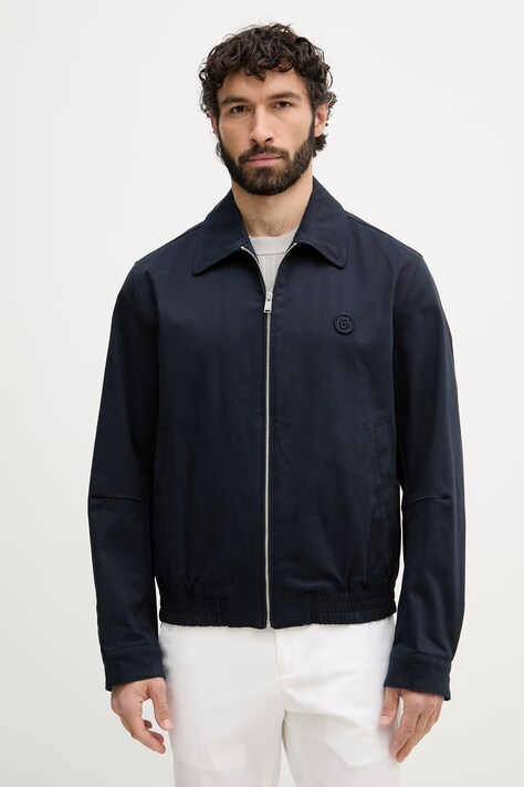 BOSS kratka jakna za muškarce od pamuka s elastanom Carinho mornarsko plava 50563156