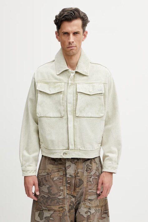 Filling Pieces Denim Jacket kurtka jeansowa bawełniana męska zielona 412660501136.302