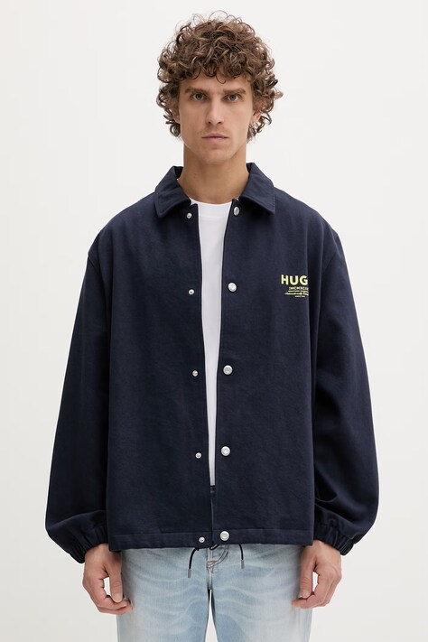 HUGO Blue krótka kurtka męska bawełniana Biyo262D1 granatowa 50561998