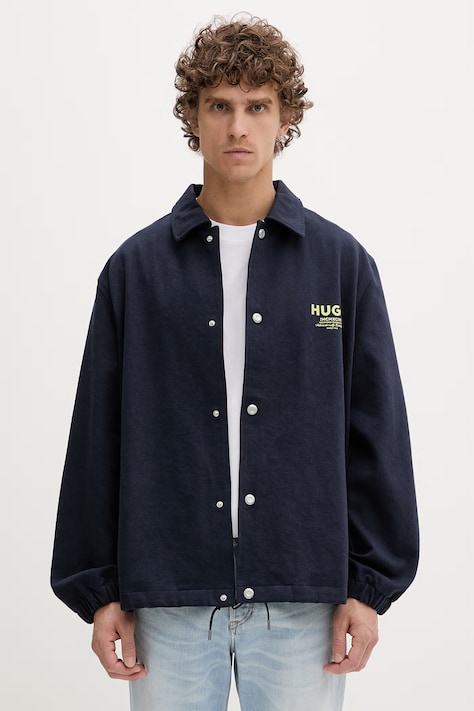 HUGO Blue krótka kurtka męska bawełniana Biyo262D1 granatowa 50561998