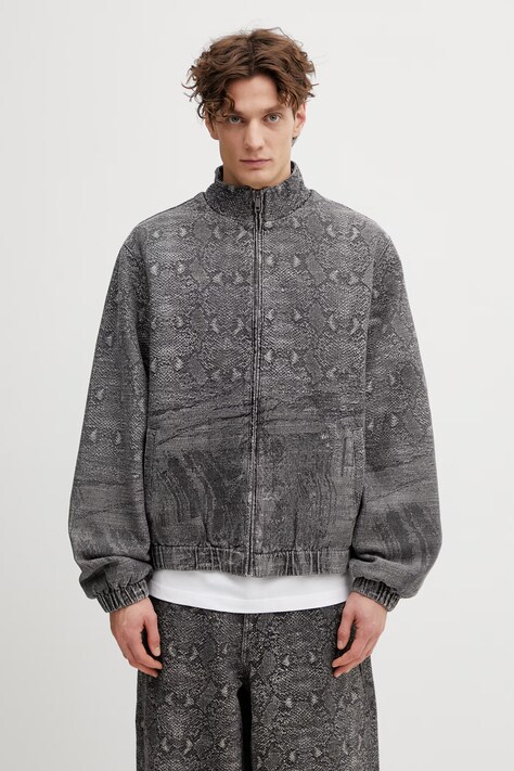 Bunda Daily Paper denim snake šedá farba, prechodná, 2610002