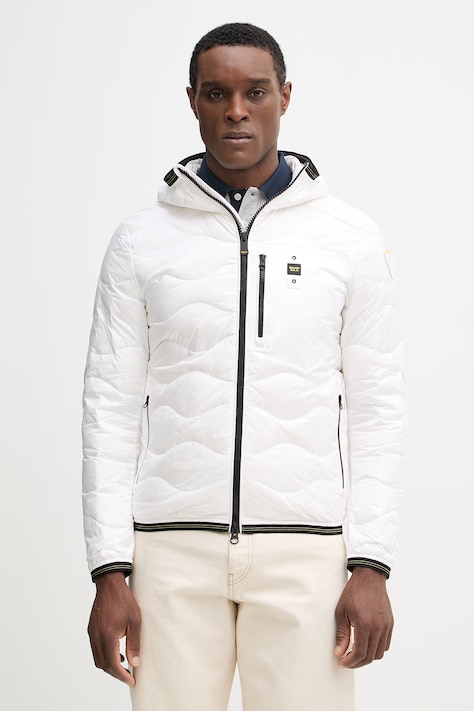 Páperová bunda Blauer WAVE biela farba, prechodná, BLUC03177