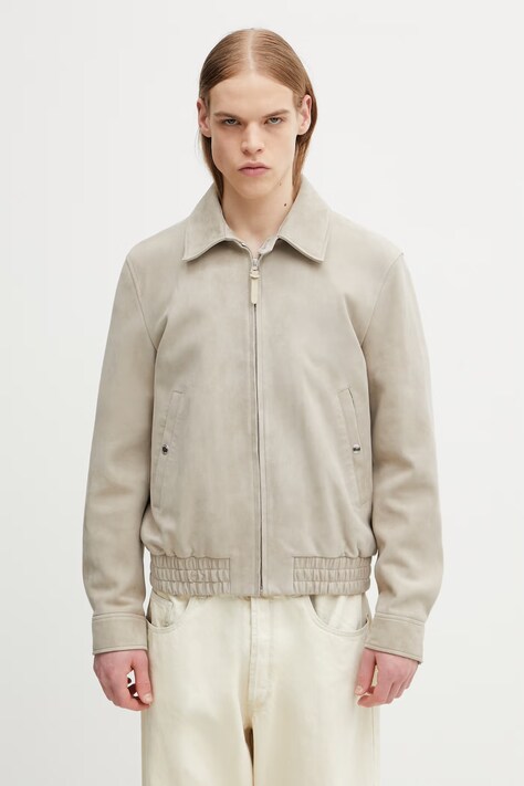 Mackage krótka kurtka zamszowa męska beżowa GIOVANNI.SU