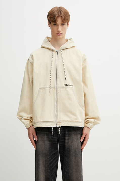 No Problemo Workwear Denim kurtka jeansowa męska beżowa NP7015005