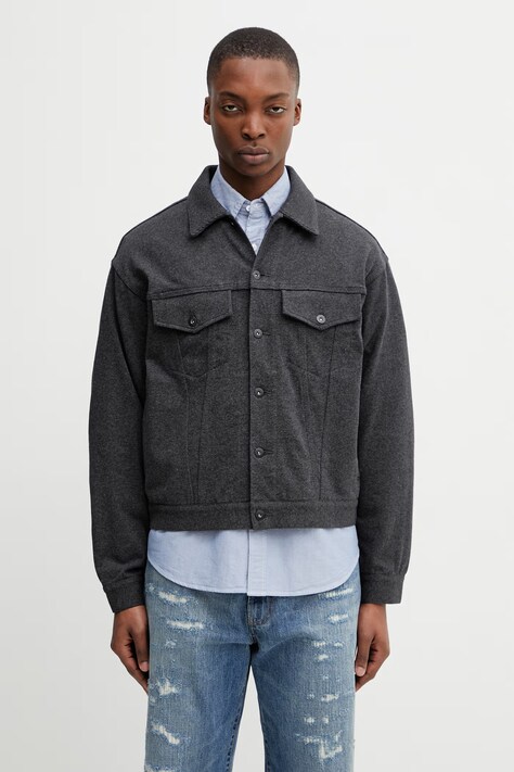 BEAMS коротка куртка бавовняна чоловіча сіра 1118.5061.147