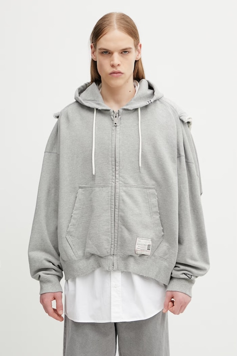 Maison MIHARA YASUHIRO μπλούζα με κουκούλα και κουμπιά βαμβακερή ανδρική γκρί A16PK561