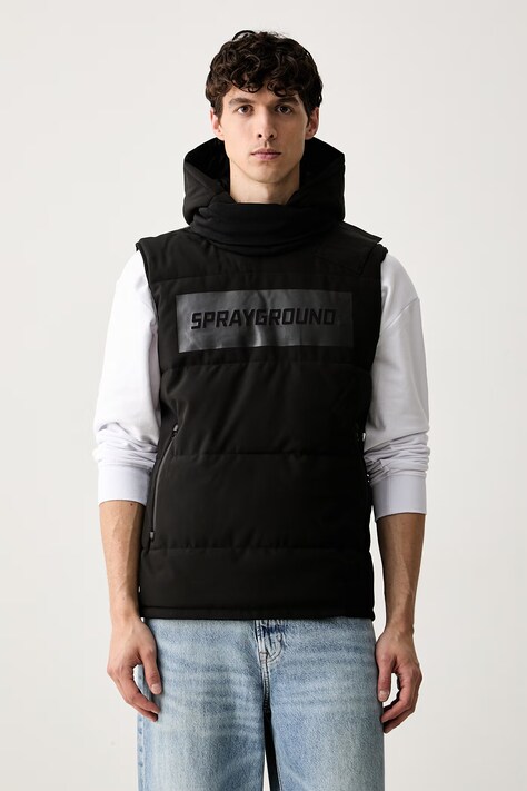 Sprayground bezrękawnik z kapturem męski czarny 21SFW023D