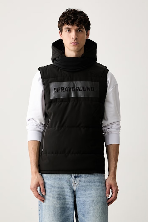 Sprayground bezrękawnik z kapturem męski czarny 21SFW023D