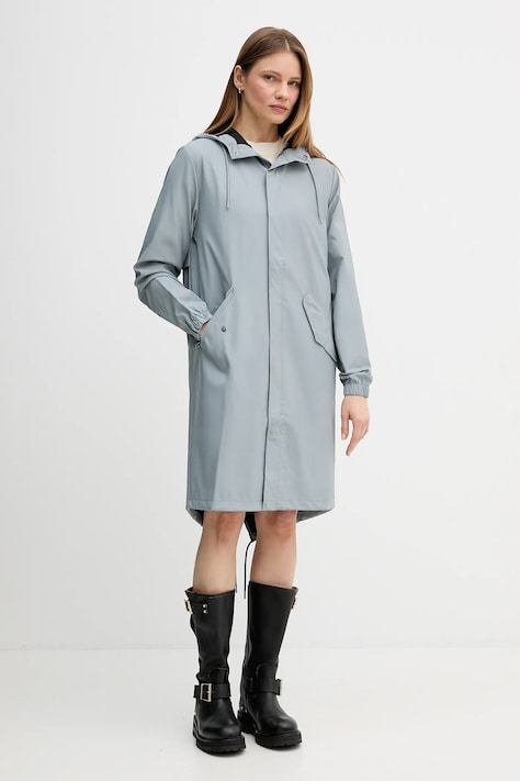 Rains kurtka 18140 Fishtail Parka W3 kolor szary przejściowa 18140