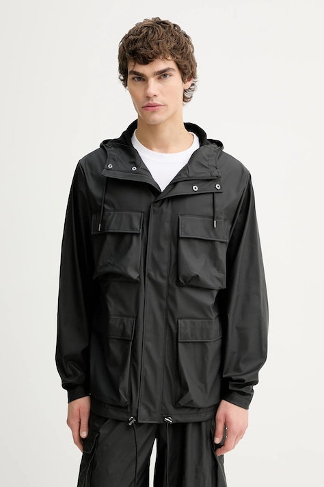 Rains kurtka przeciwdeszczowa 12210 Pocket Jacket W3 kolor czarny przejściowa 12210