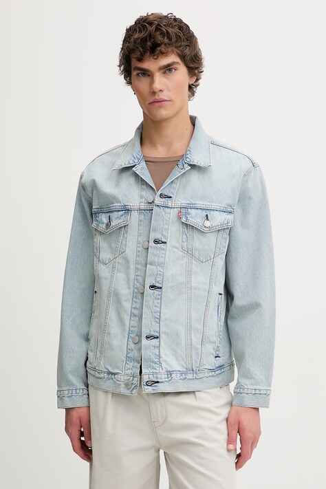 Levi's kurtka jeansowa RELAXED FIT kolor niebieski przejściowa oversize A5782-0112