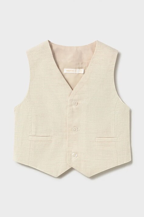 Mayoral kamizelka z domieszką lnu dziecięca kolor beżowy 1312
