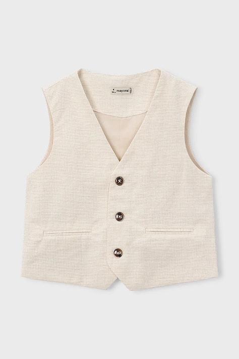 Детский жилет с добавлением льна Mayoral цвет бежевый 3379