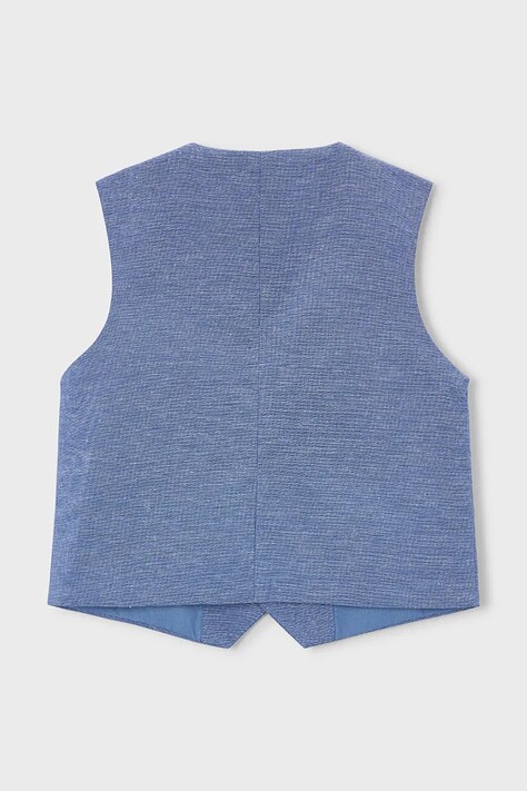 Mayoral kamizelka z domieszką lnu dziecięca kolor niebieski 3379