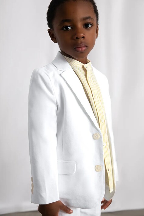 Mayoral marynarka z domieszką lnu dziecięca kolor biały 3437