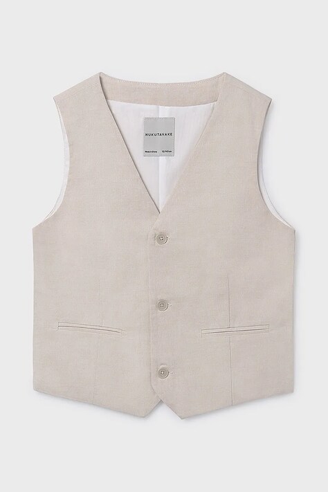 Mayoral kamizelka z domieszką lnu dziecięca kolor beżowy 6357