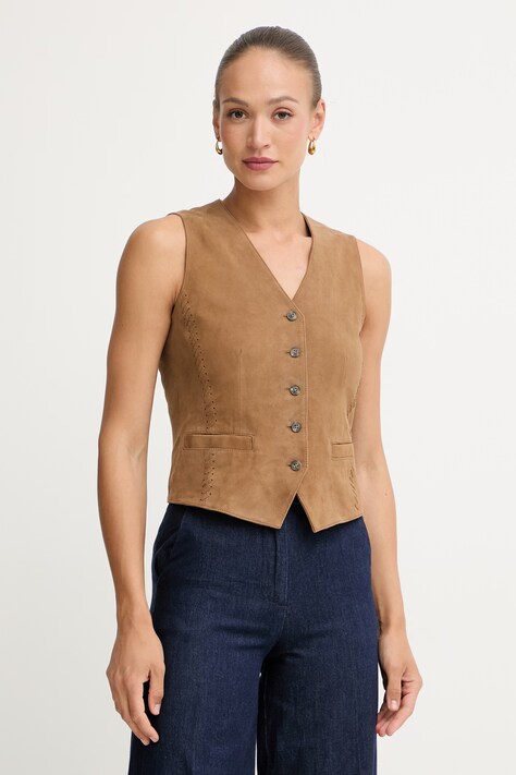 Weekend Max Mara Γιλέκο γυναικείο δέρμα σουέτ VETUSTA καφέ 2615441012600